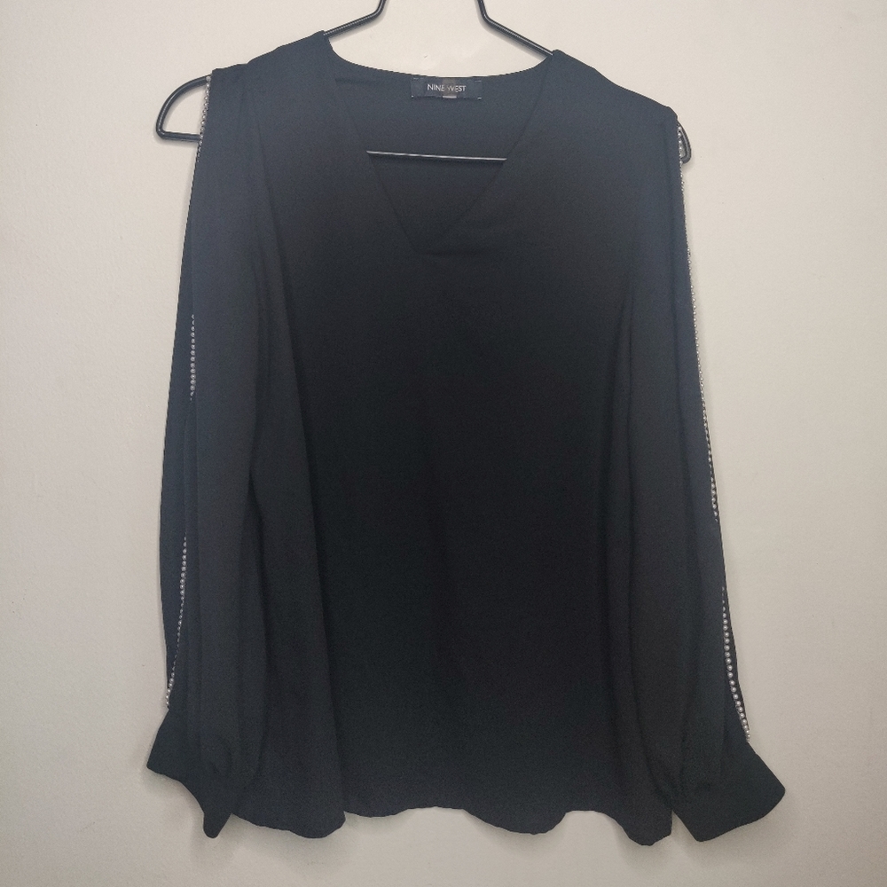 Nine West Pearl embellished blouse